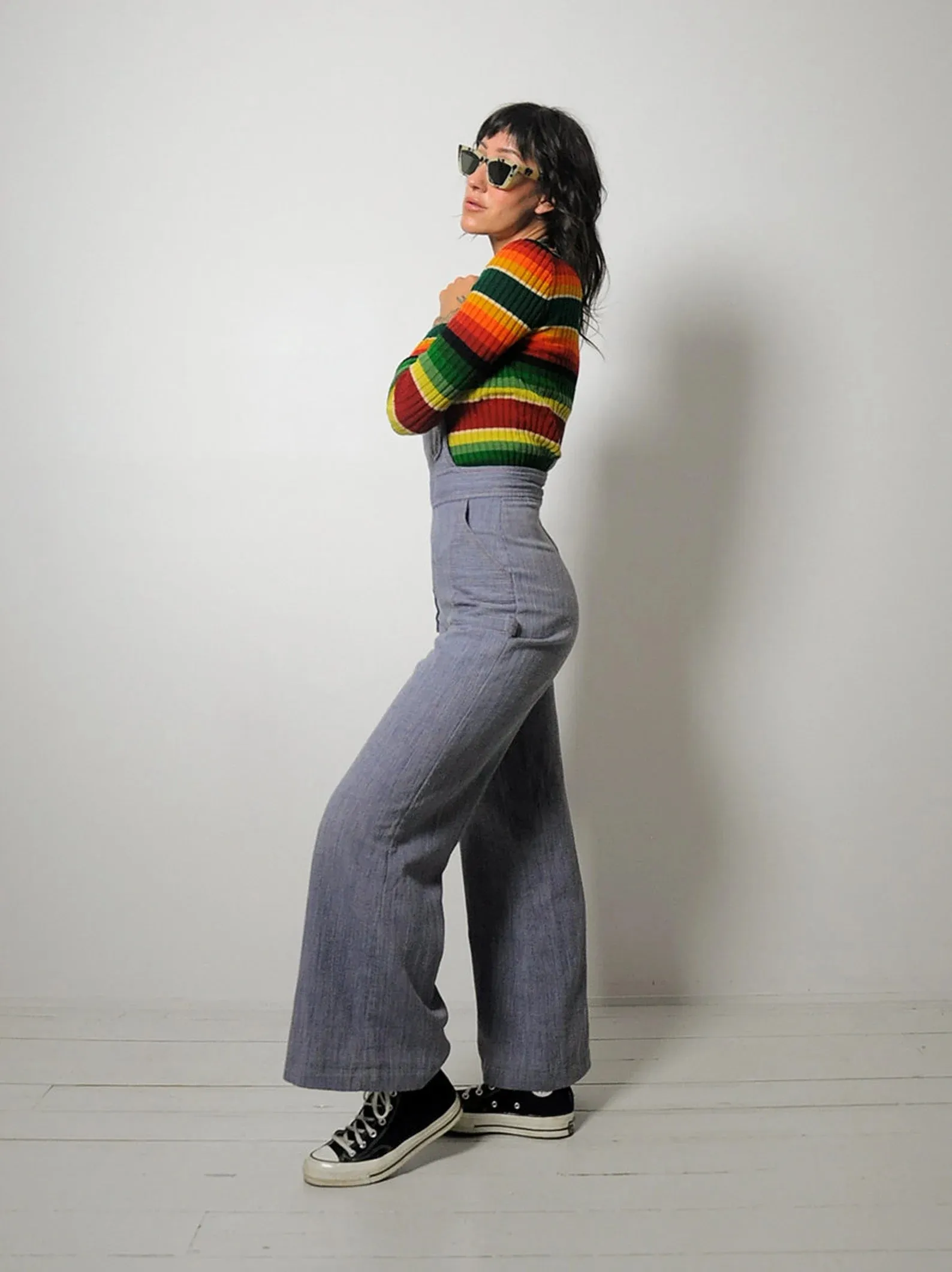 1970's Hickory Stripe Overall Jumpsuit