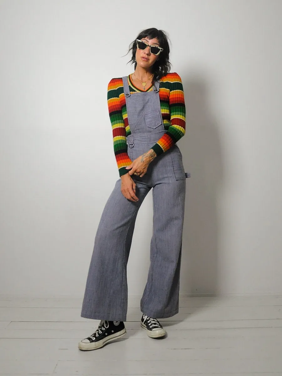1970's Hickory Stripe Overall Jumpsuit