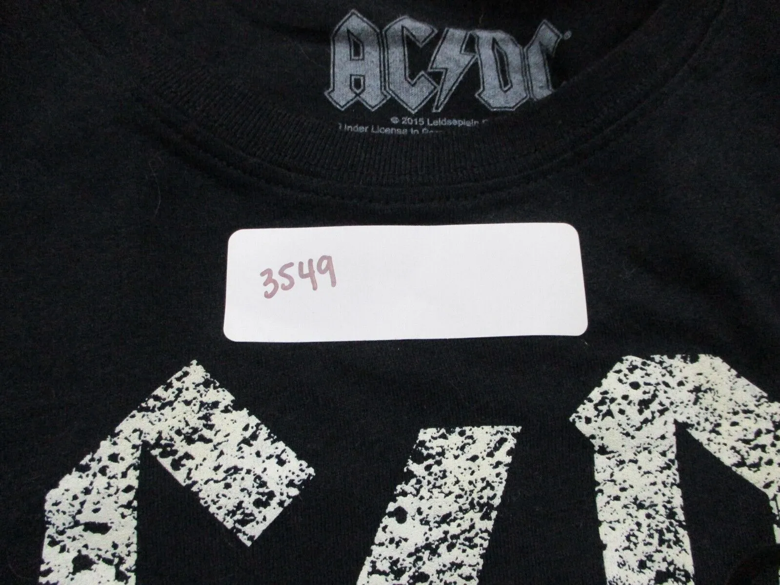 AC DC Back In Black Men T Shirt Short Sleeve Crew Neck Solid Black Size Large