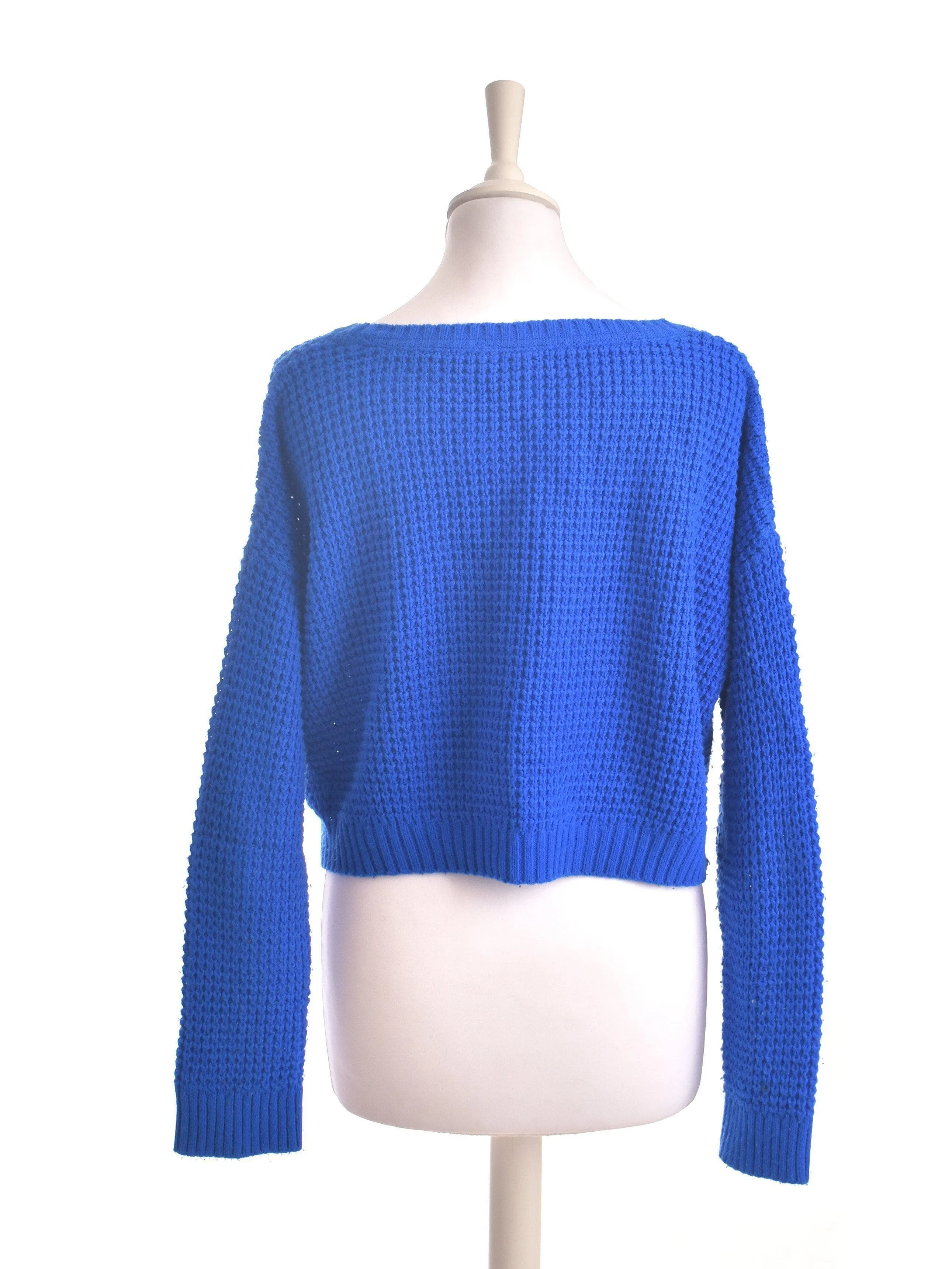 Blå Cropped Sweater fra Topshop