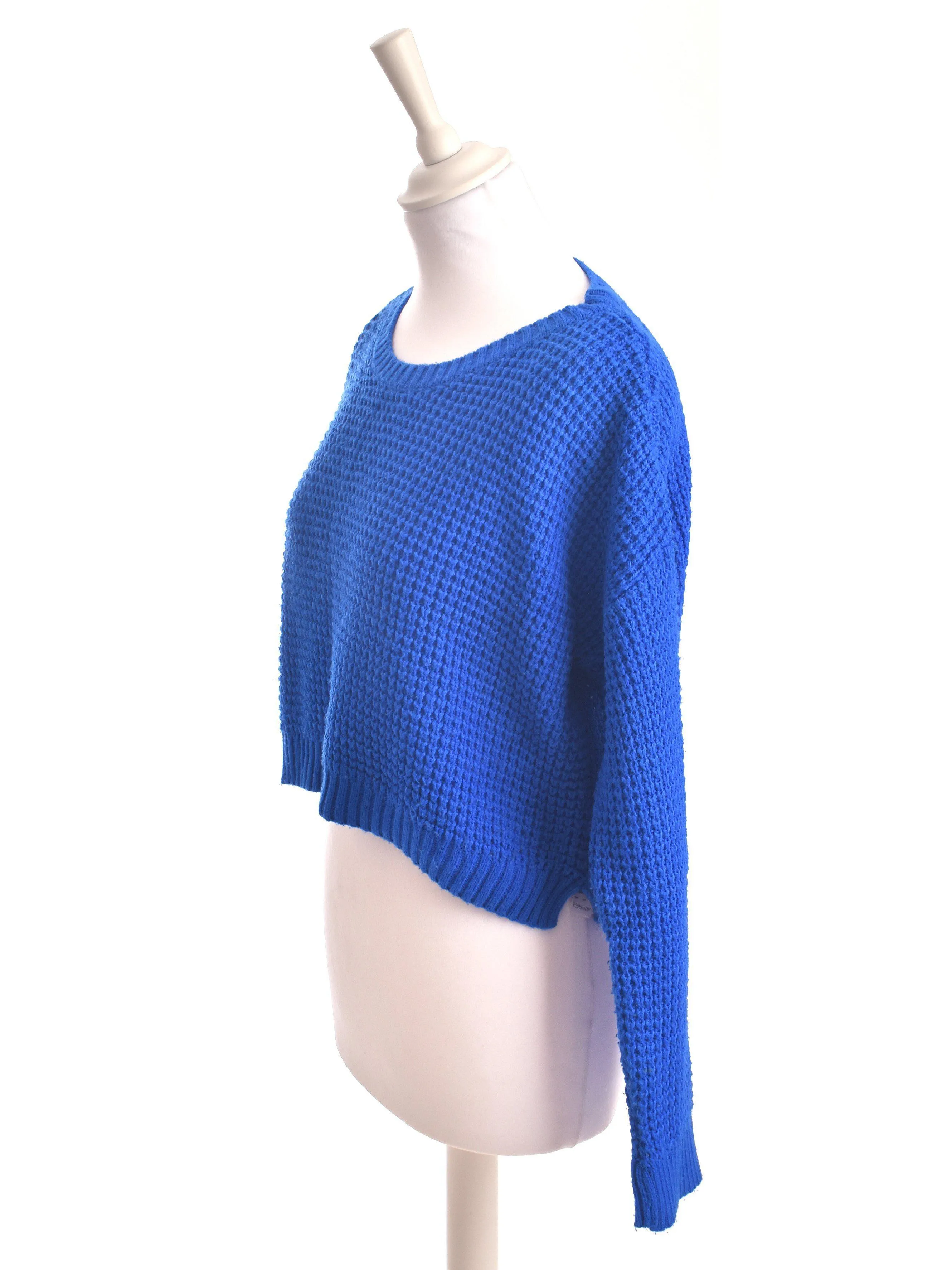 Blå Cropped Sweater fra Topshop