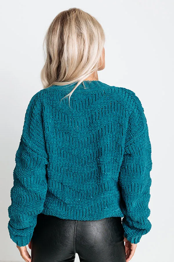 Bring On The Warmth Knit Sweater In Teal