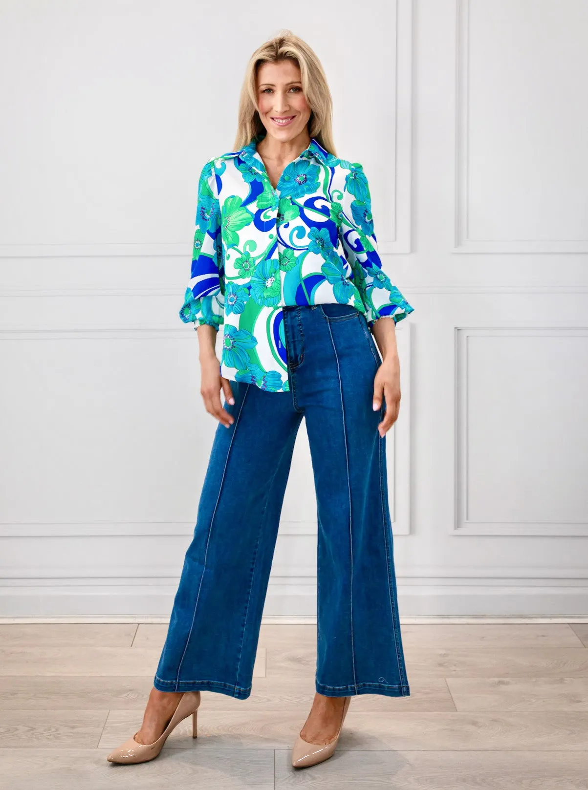Camila Shirt - Blue Floral