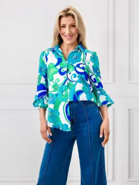 Camila Shirt - Blue Floral