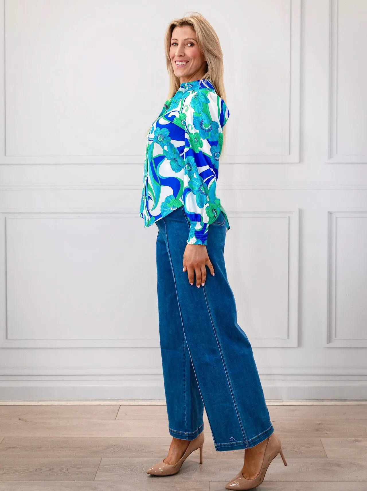 Camila Shirt - Blue Floral