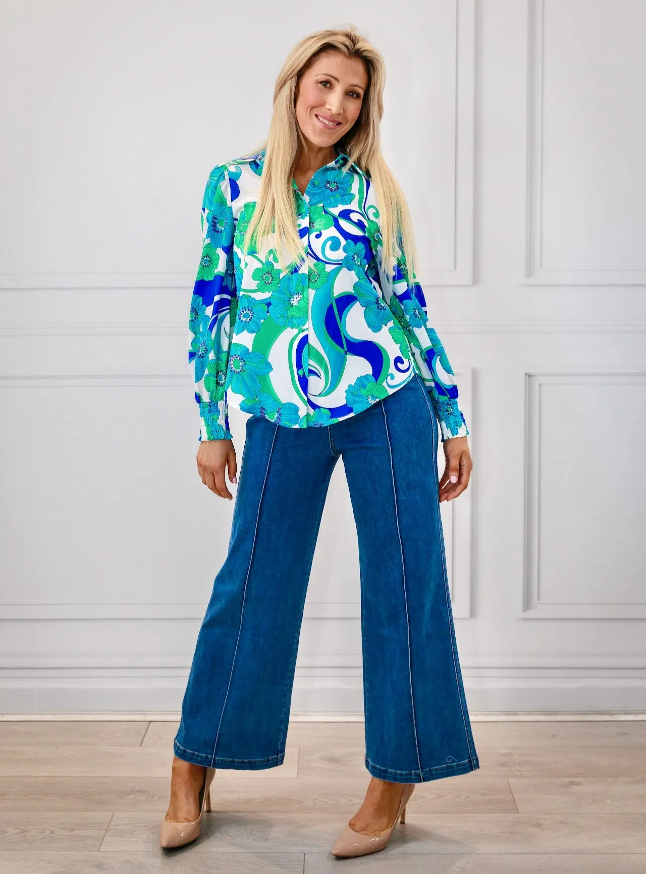 Camila Shirt - Blue Floral