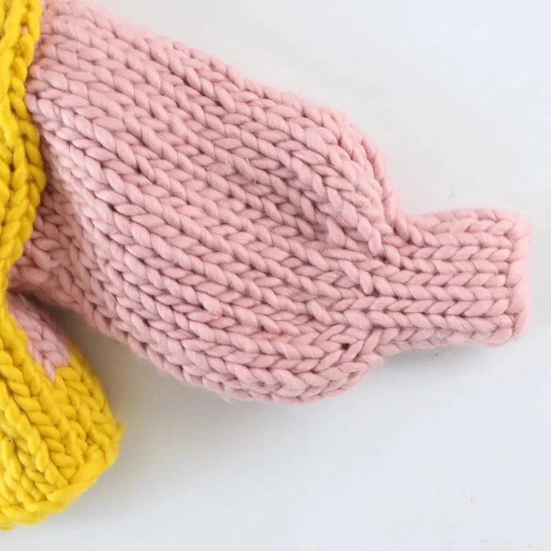 Casual Colorblock Cropped Sweater