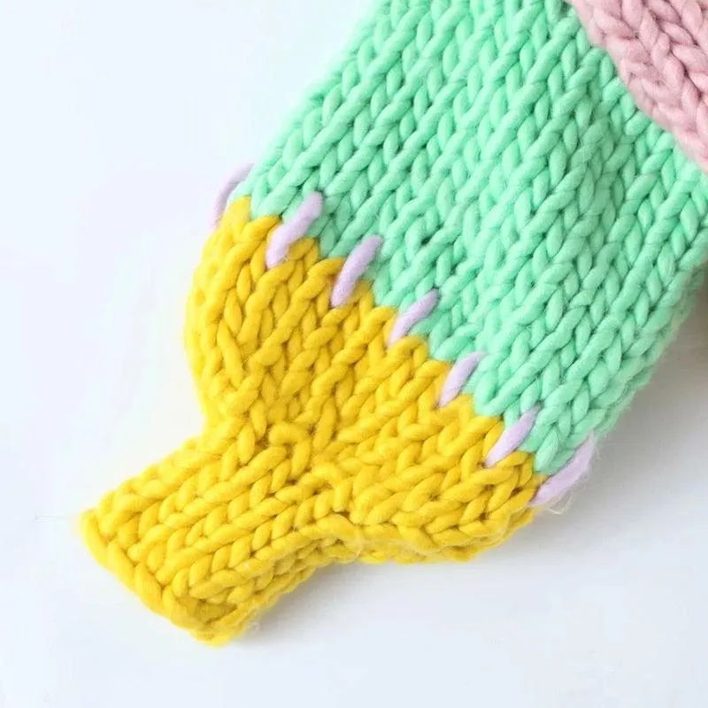 Casual Colorblock Cropped Sweater