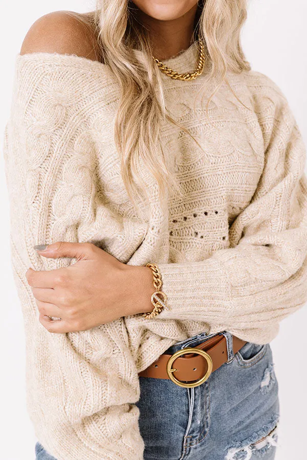 Code Word Cute Knit Sweater In Birch