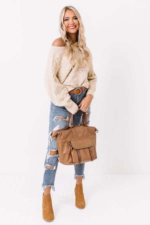 Code Word Cute Knit Sweater In Birch