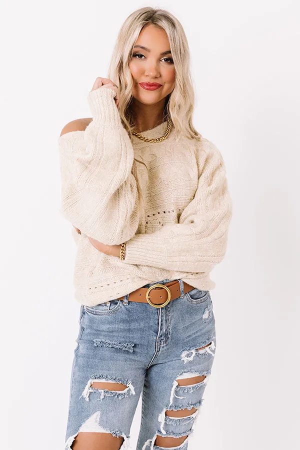 Code Word Cute Knit Sweater In Birch