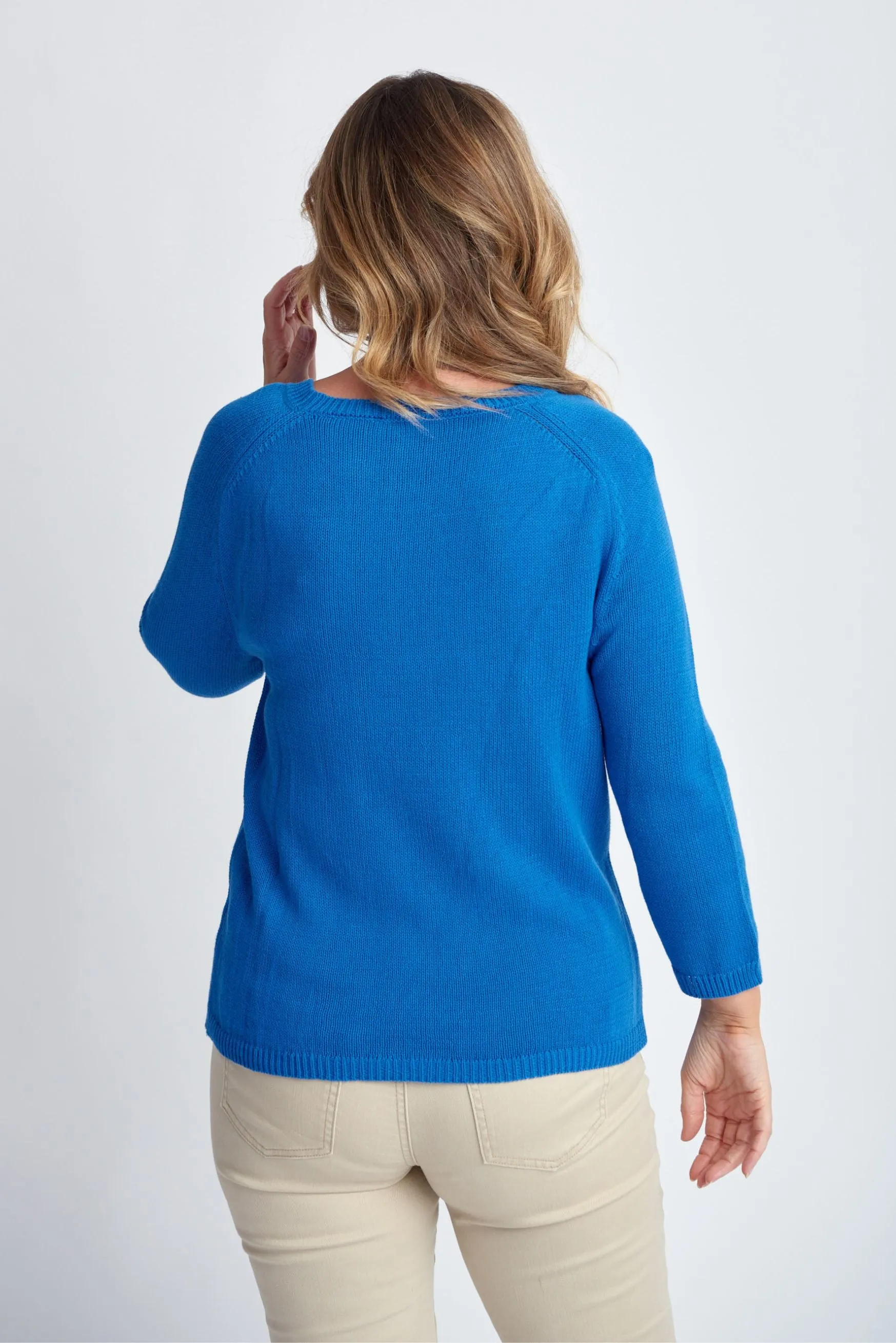 Cotton Raglan Jumper Blue