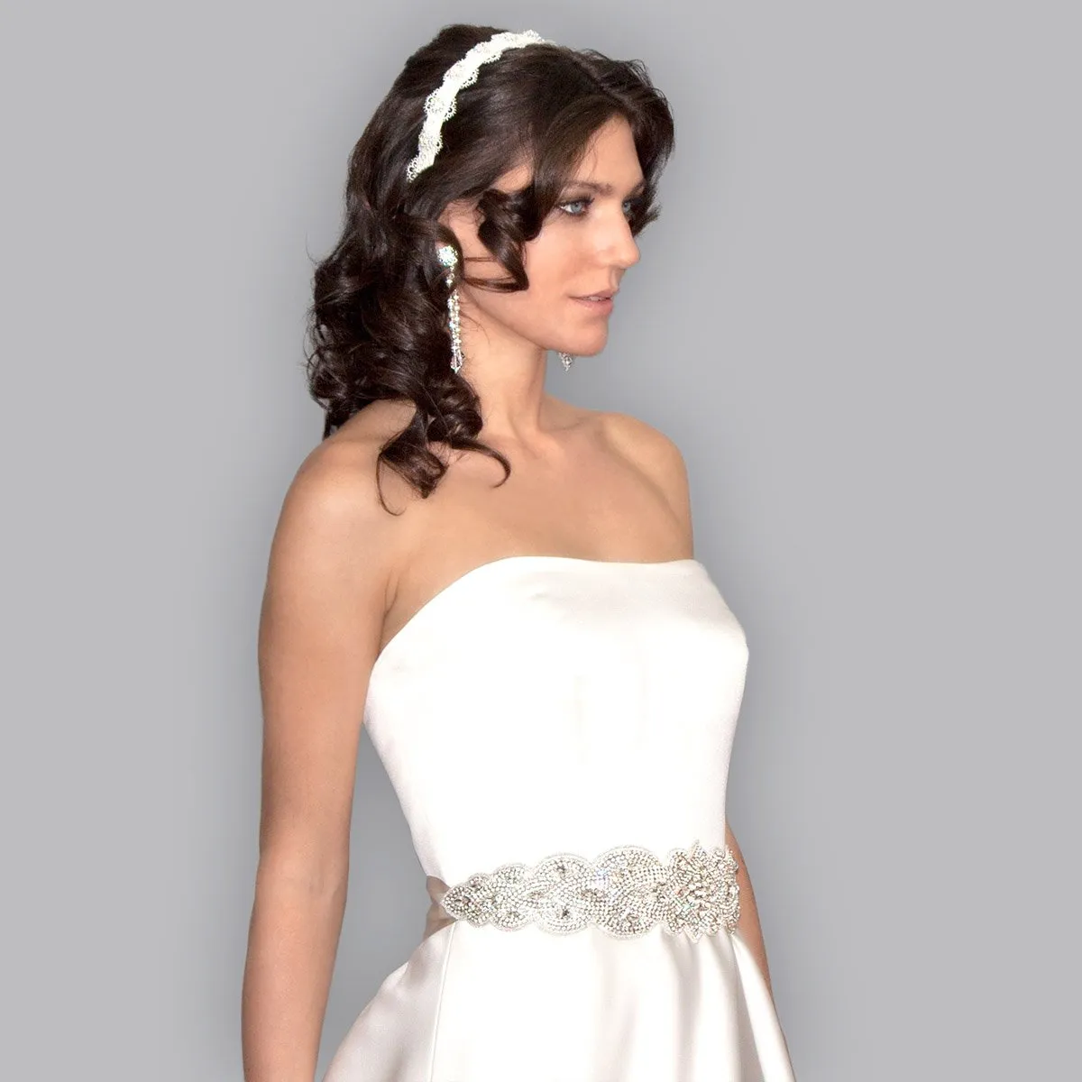 Dramatic Rhinestone Bridal Sash