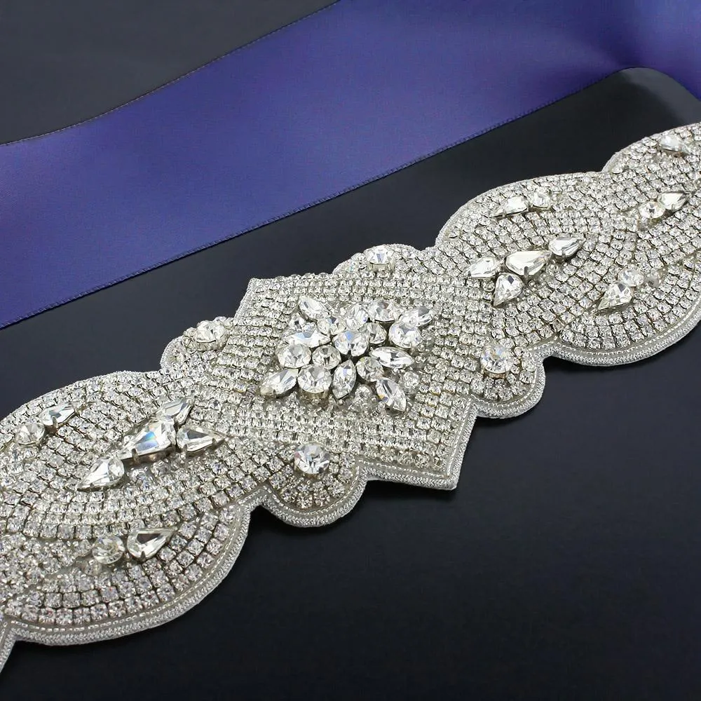 Dramatic Rhinestone Bridal Sash