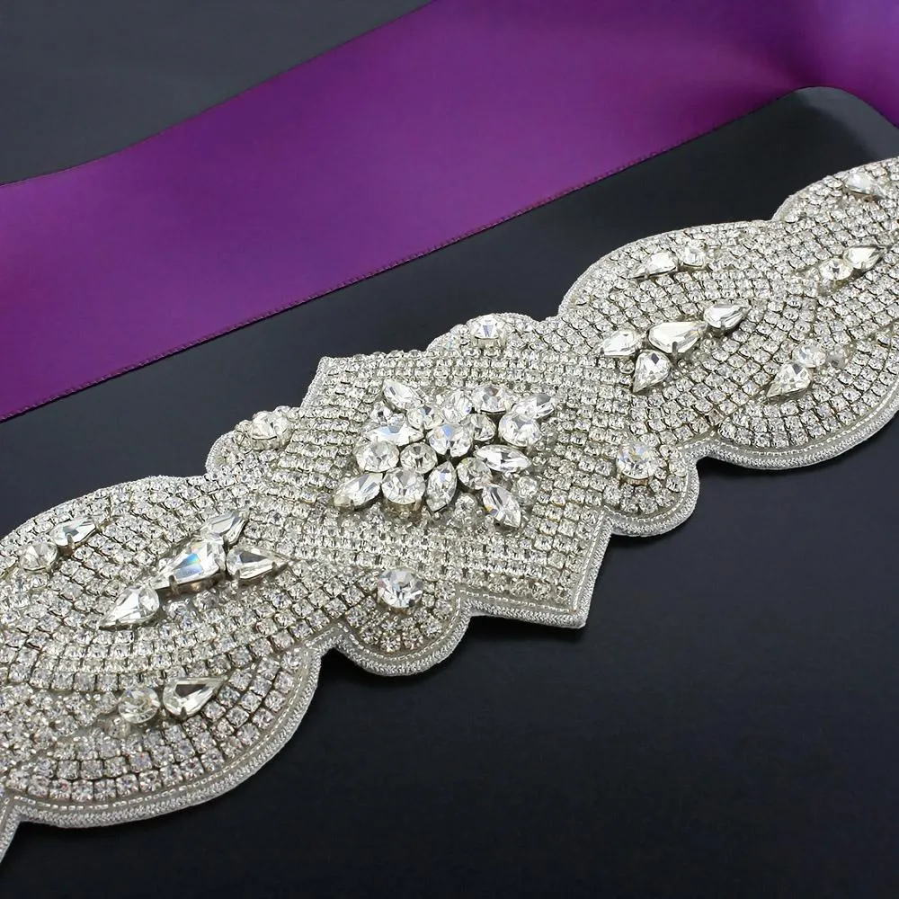 Dramatic Rhinestone Bridal Sash