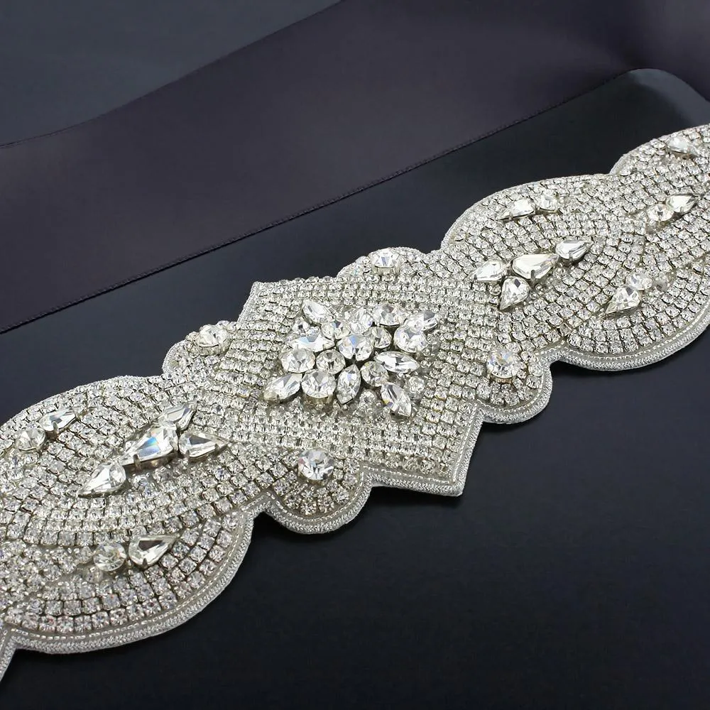 Dramatic Rhinestone Bridal Sash