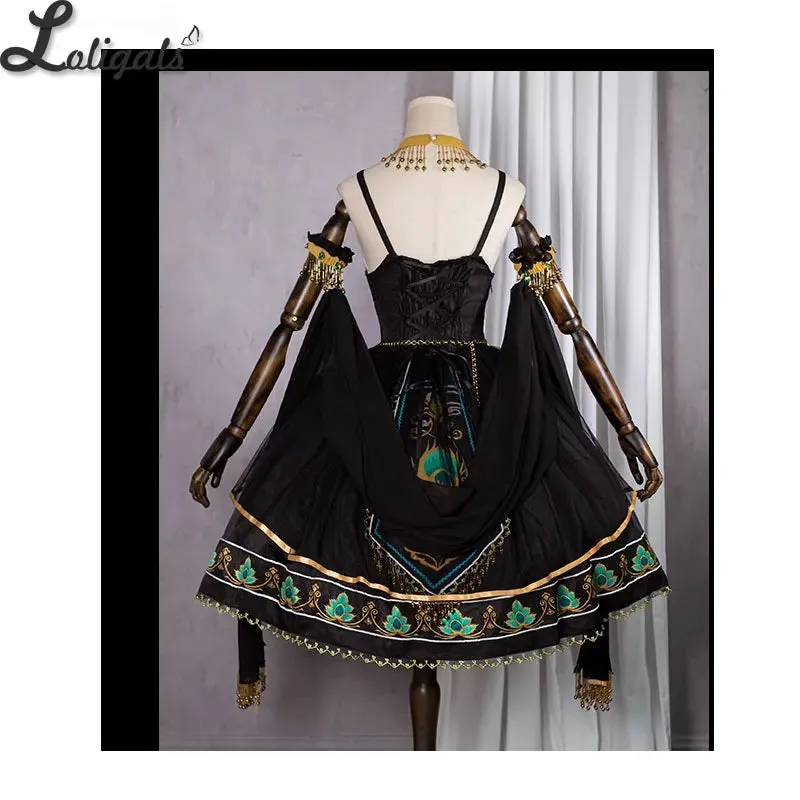 Egyptian Exotic Costume Ethnic Sleeveless Lolita Dress w. Shawls by Ocelot ~ Anubis
