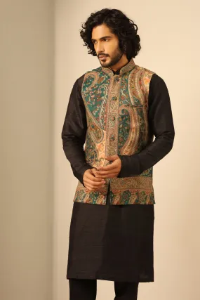 Fine Wool Silk Kashmiri Nehru Jacket for Men | Made To Order