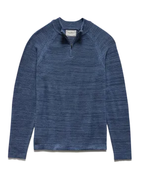 FLOYDALE MARLED RAGLAN 1/4-ZIP SWEATER