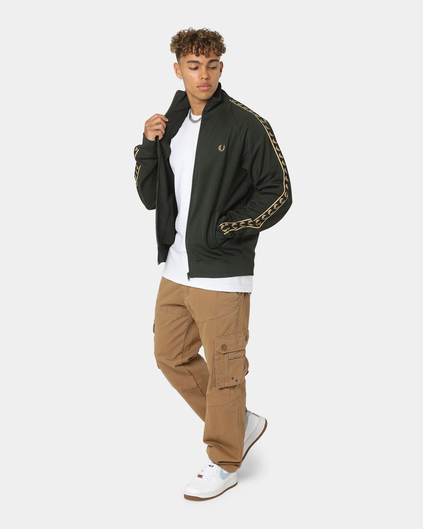 Fred Perry Gold Tape Track Jacket Hunting Green
