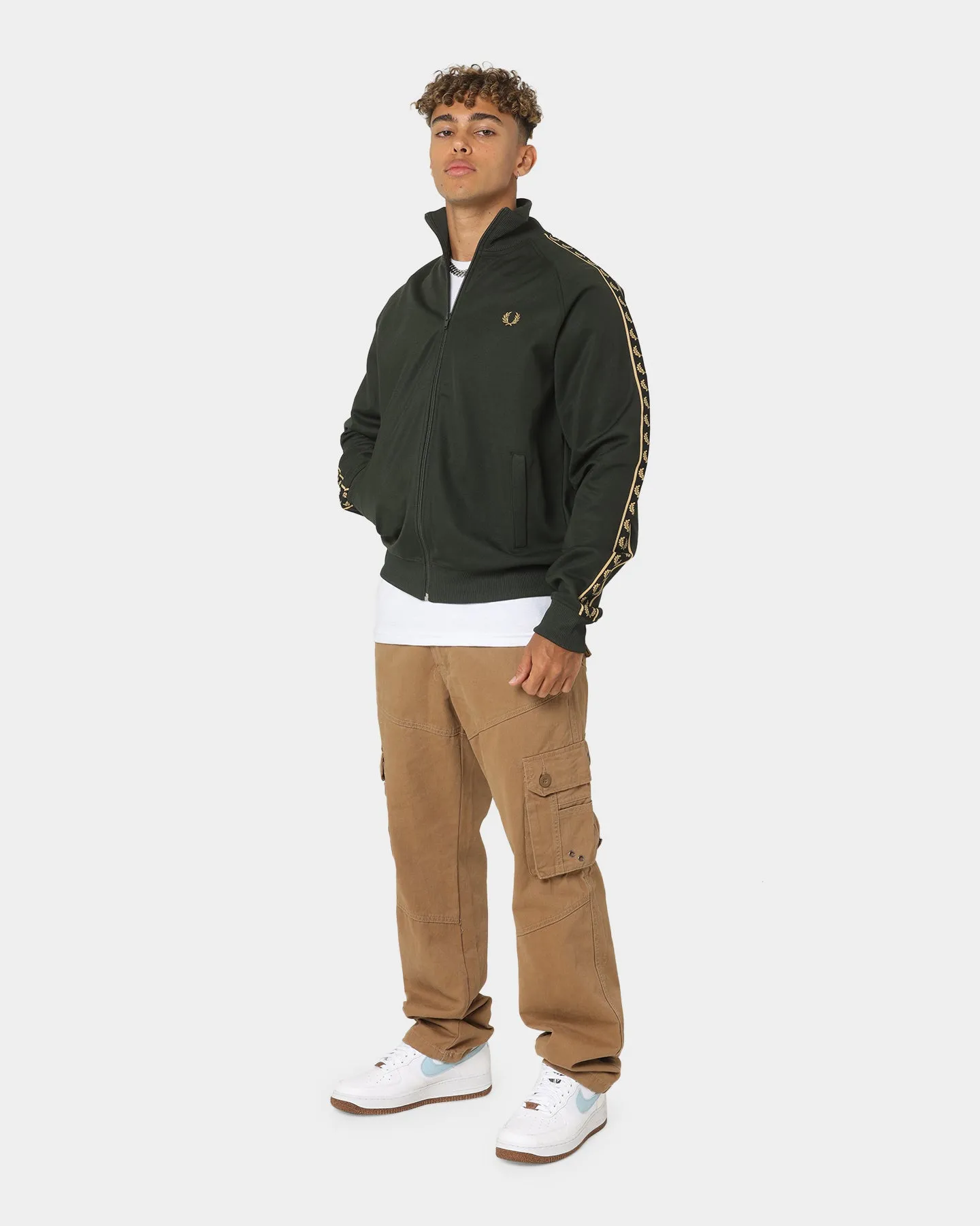 Fred Perry Gold Tape Track Jacket Hunting Green