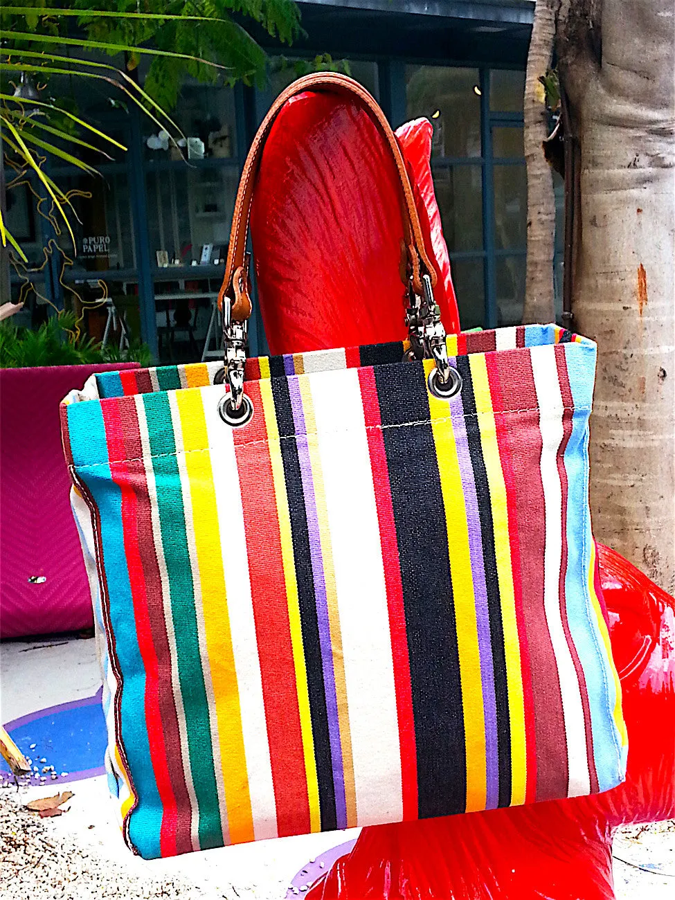 French Cotton Stripe Bags Multipstripe 3