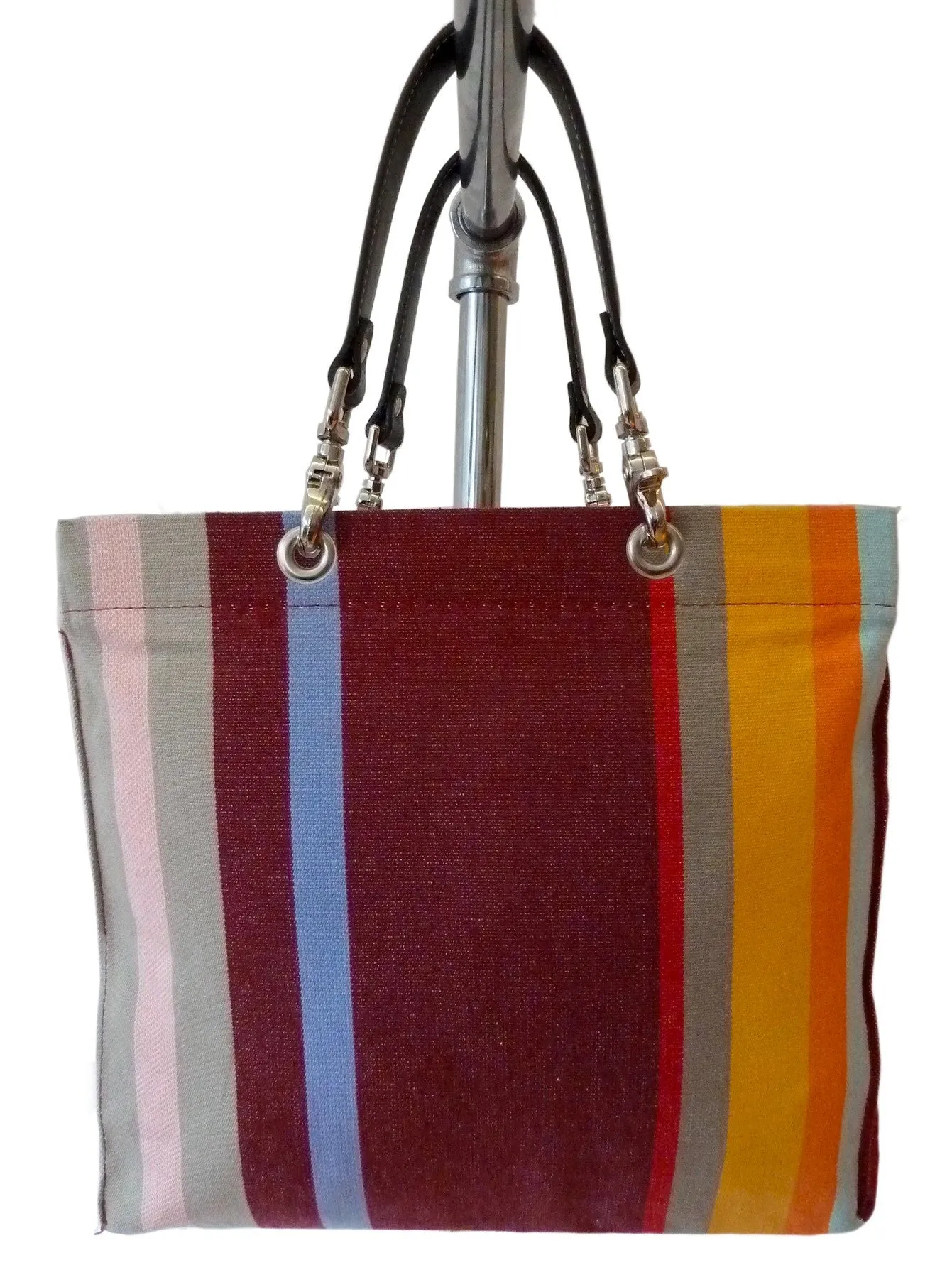 French Cotton Stripe Bags Orange Color Block
