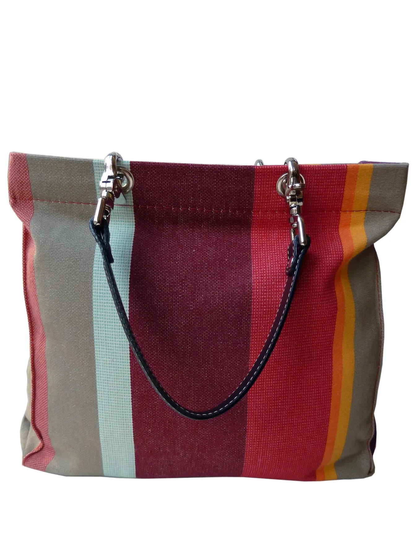 French Cotton Stripe Bags Orange Color Block