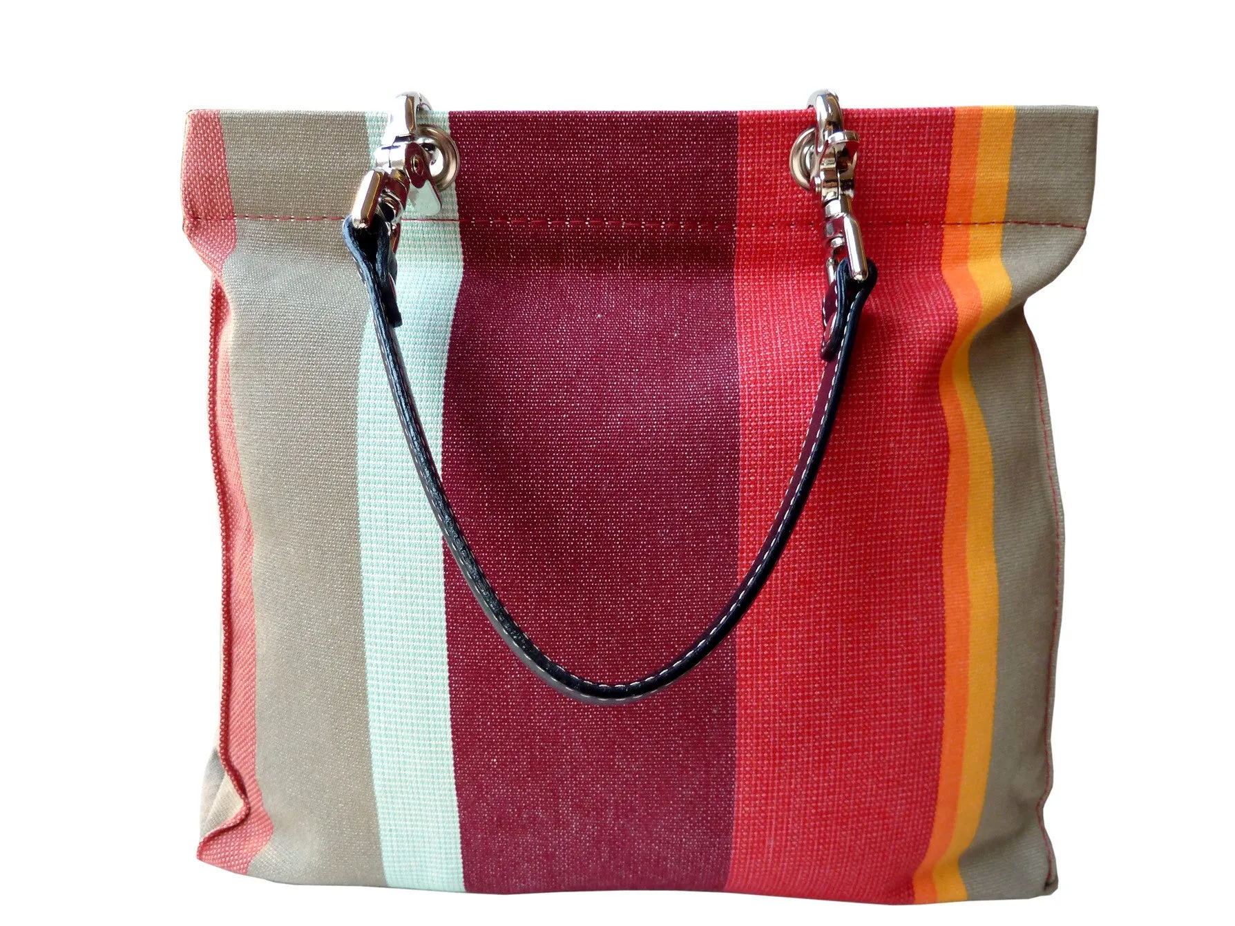 French Cotton Stripe Bags Orange Color Block