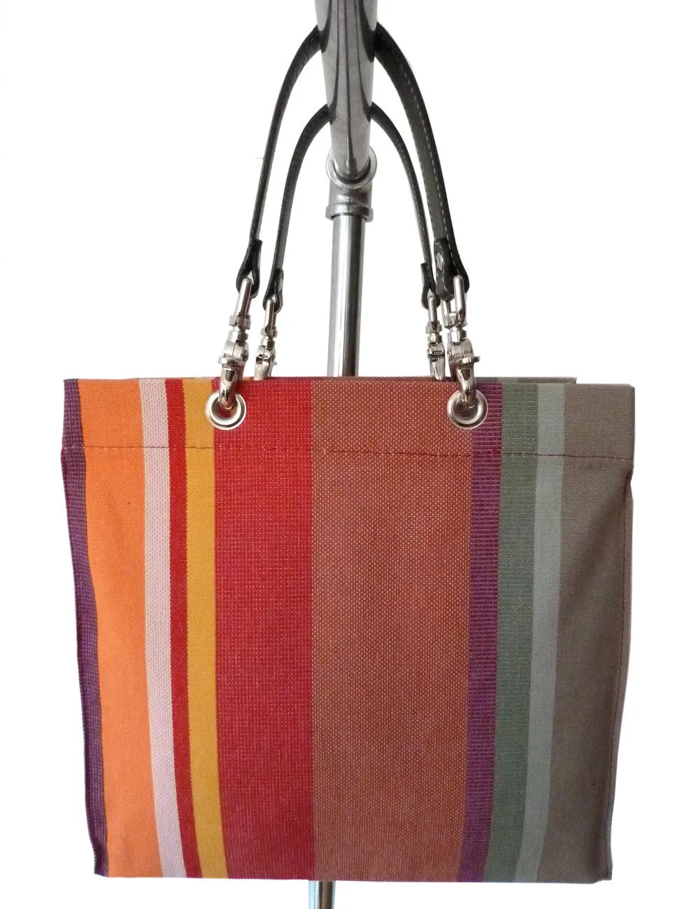 French Cotton Stripe Bags Orange Color Block