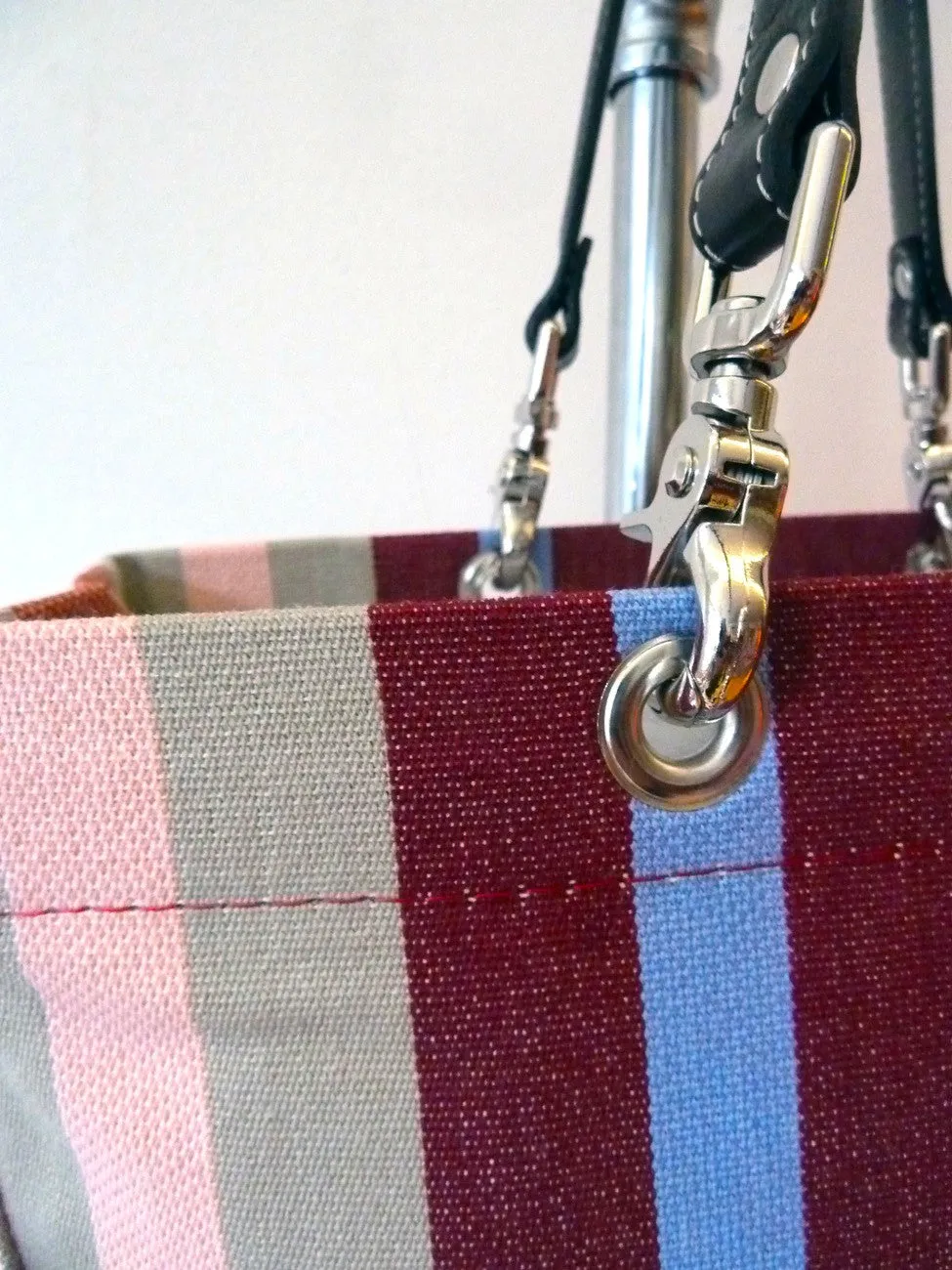 French Cotton Stripe Bags Orange Color Block
