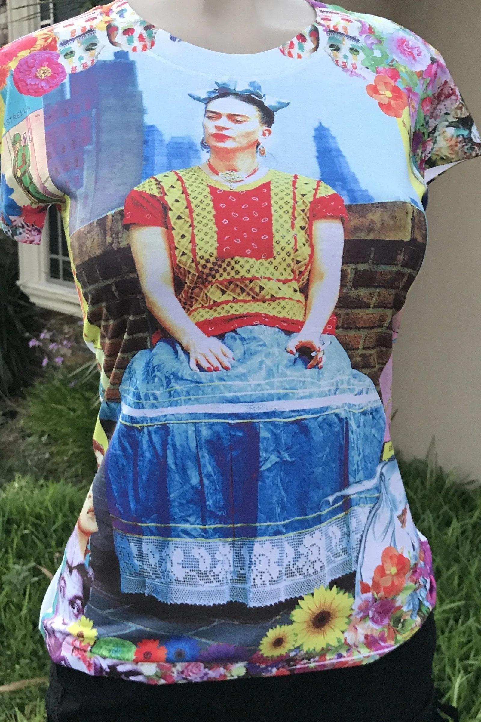 Frida Kahlo Loteria and Mexican Icons Printed T-Shirt