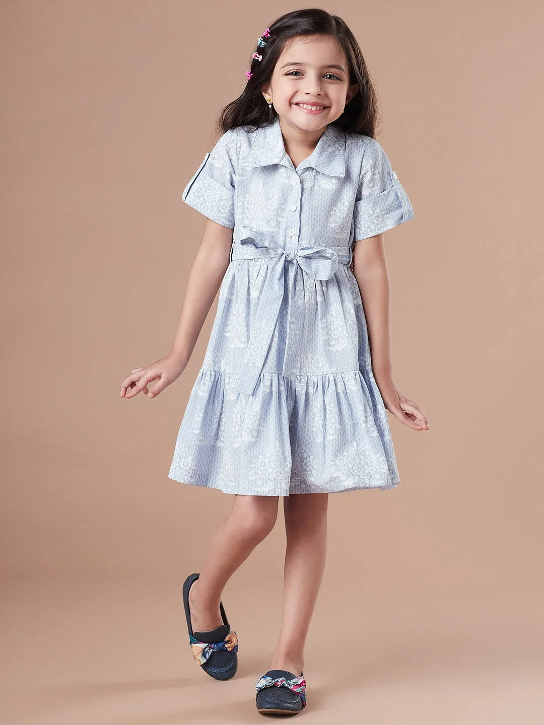 Girls Striped Shirt Dress