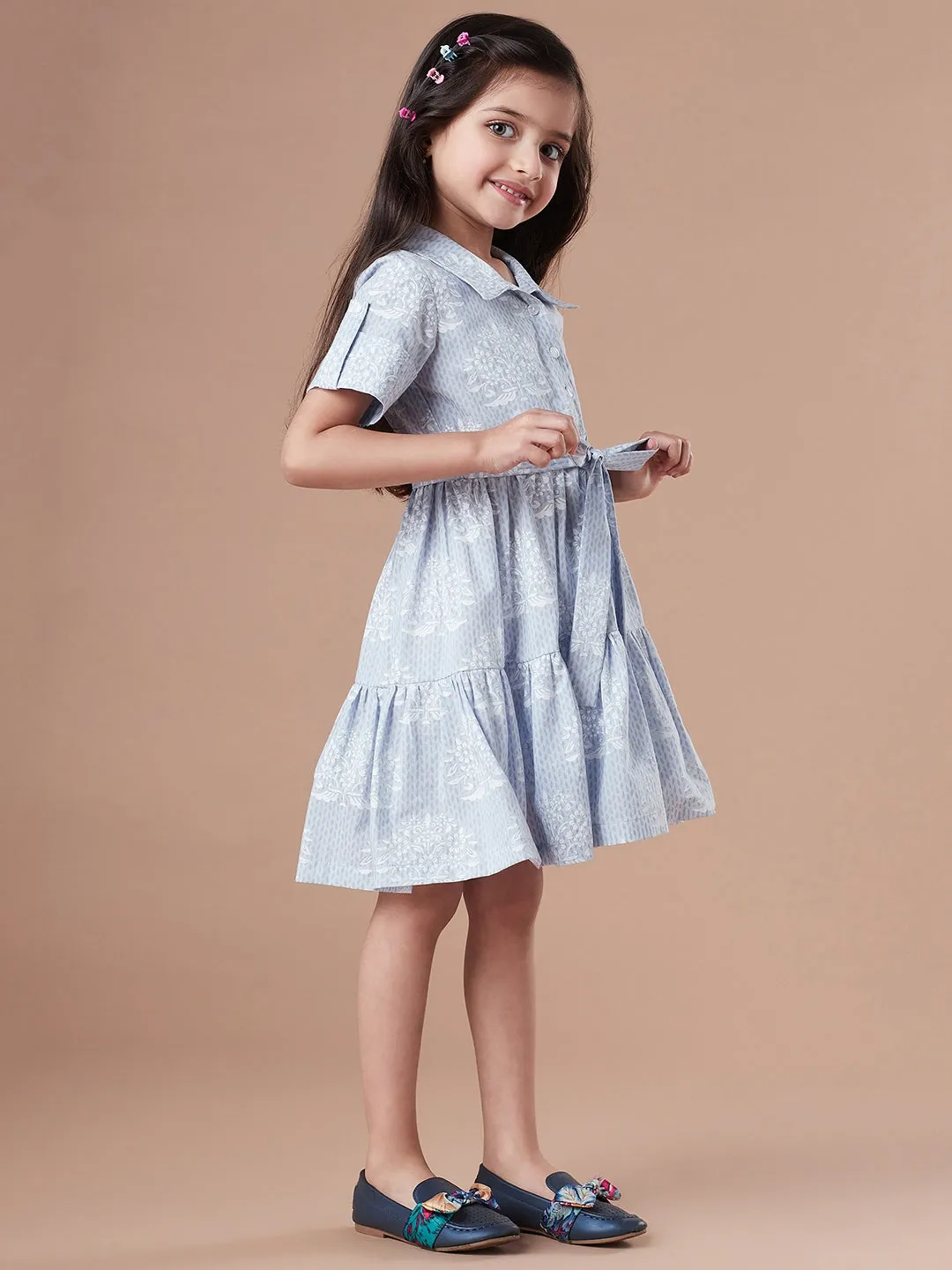 Girls Striped Shirt Dress