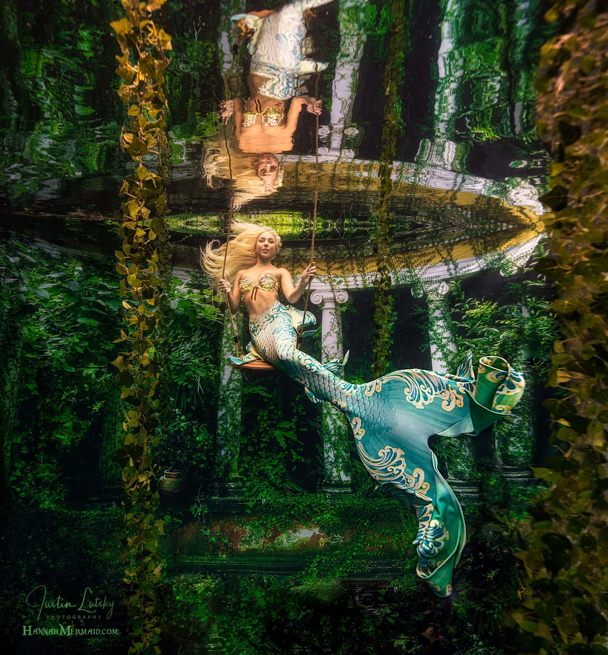 Hannah Mermaid Golden Wave GalleryTail - by Cape Cali