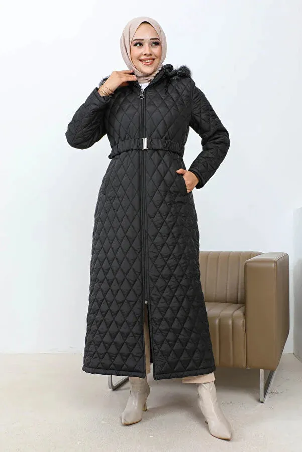 Imajbutik Women's Black Quilted Coat