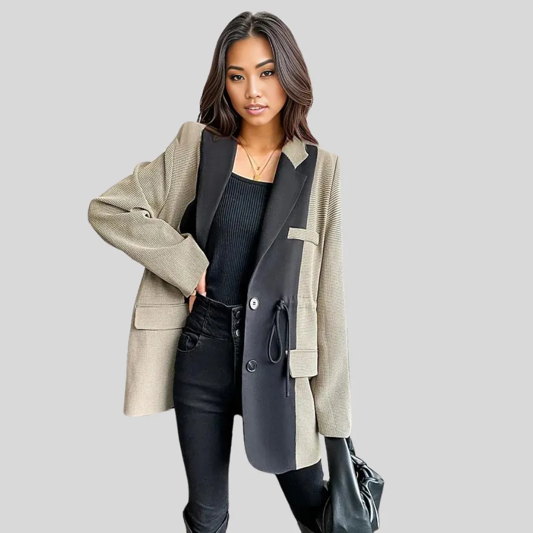 Jazz Up Plaid Pattern Oversized Blazer