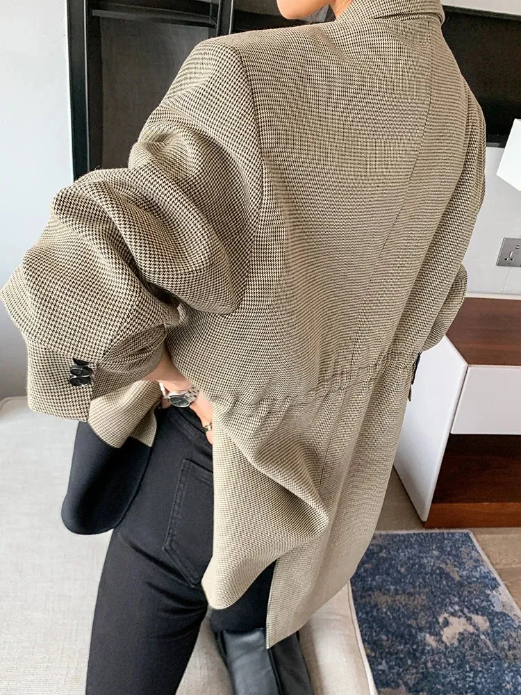 Jazz Up Plaid Pattern Oversized Blazer