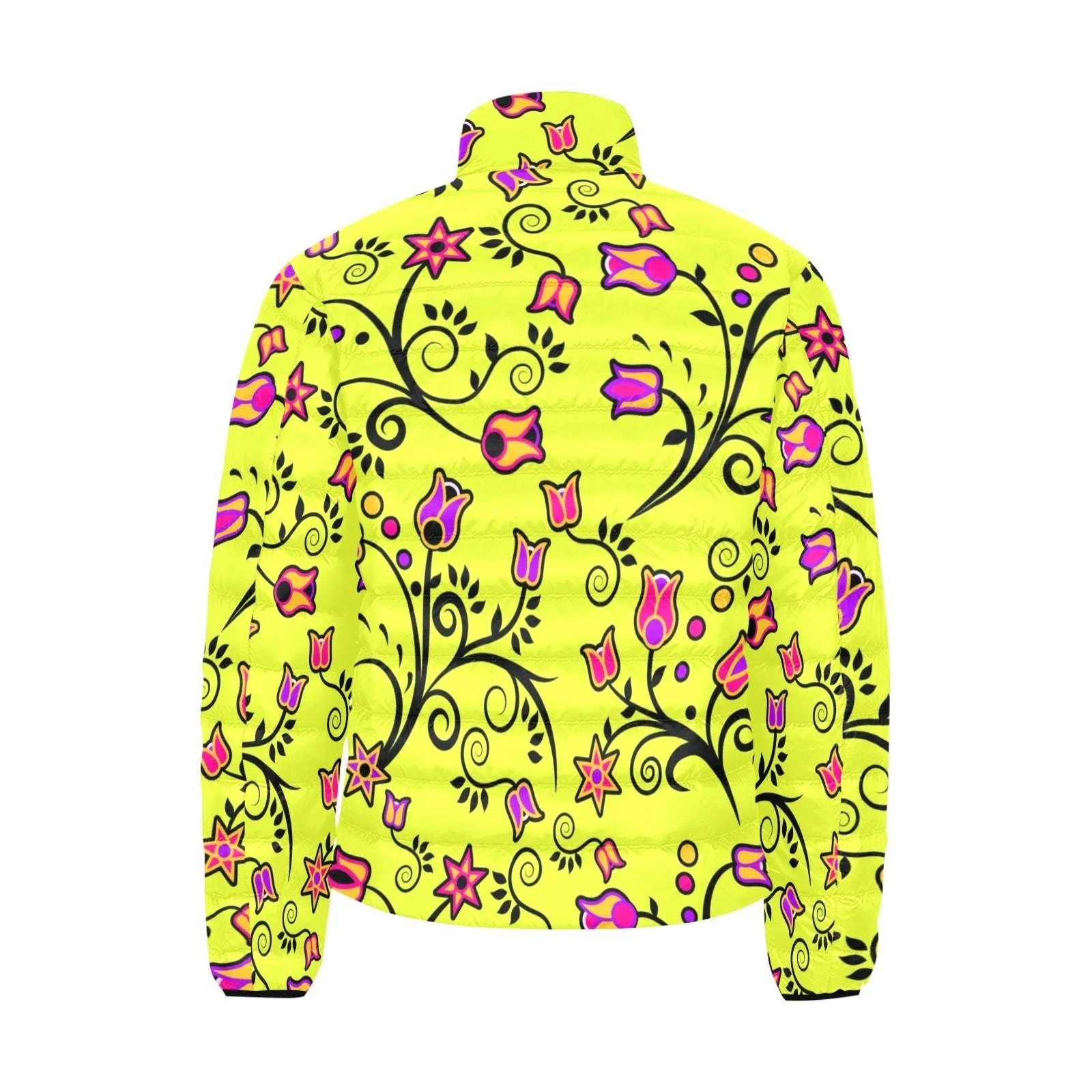 Key Lime Star Men's Stand Collar Padded Jacket