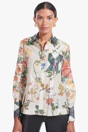LYNN BLOUSE | LUREX MULTI SILVER