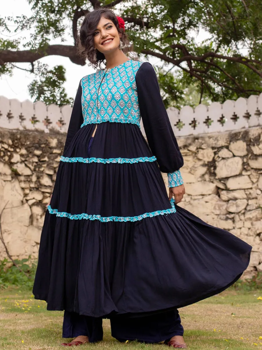 Mahtab Quilted Anarkali Jacket Dress
