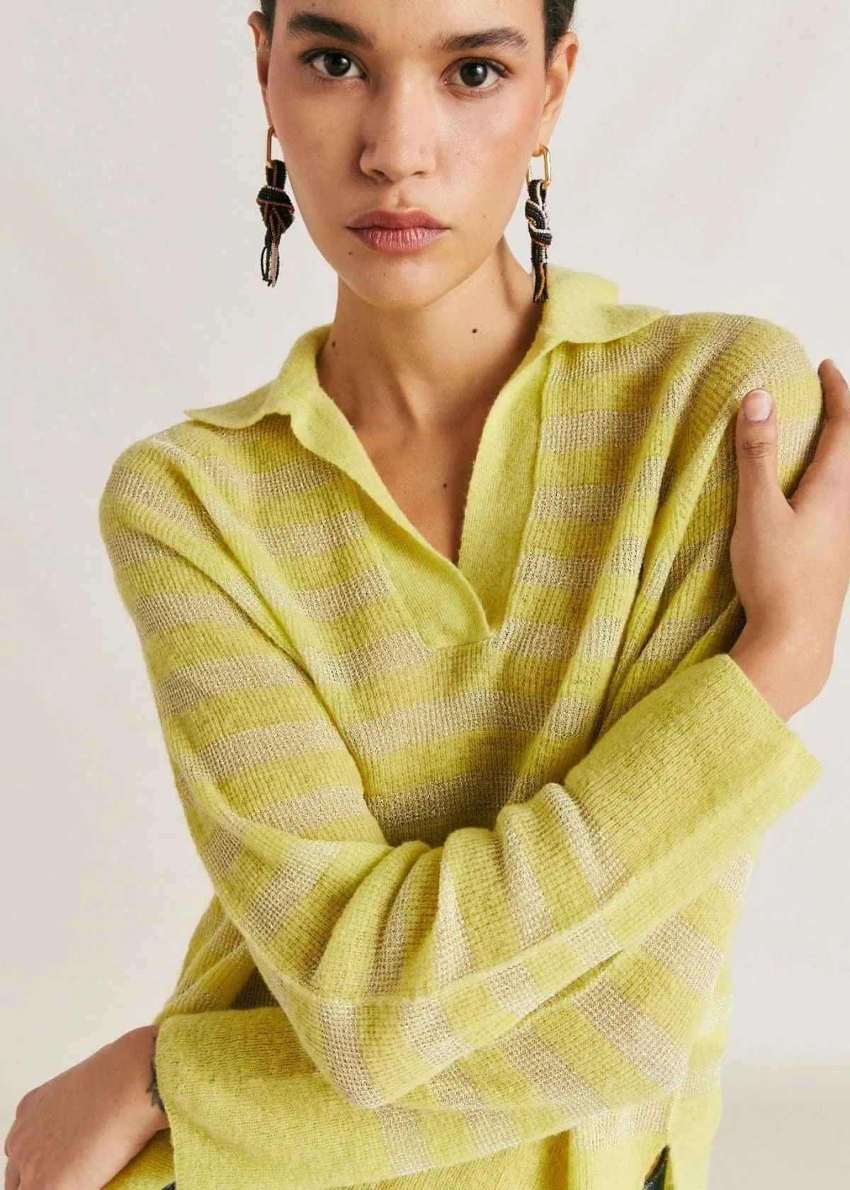 MOMONI Egide Polo Sweater - Lime