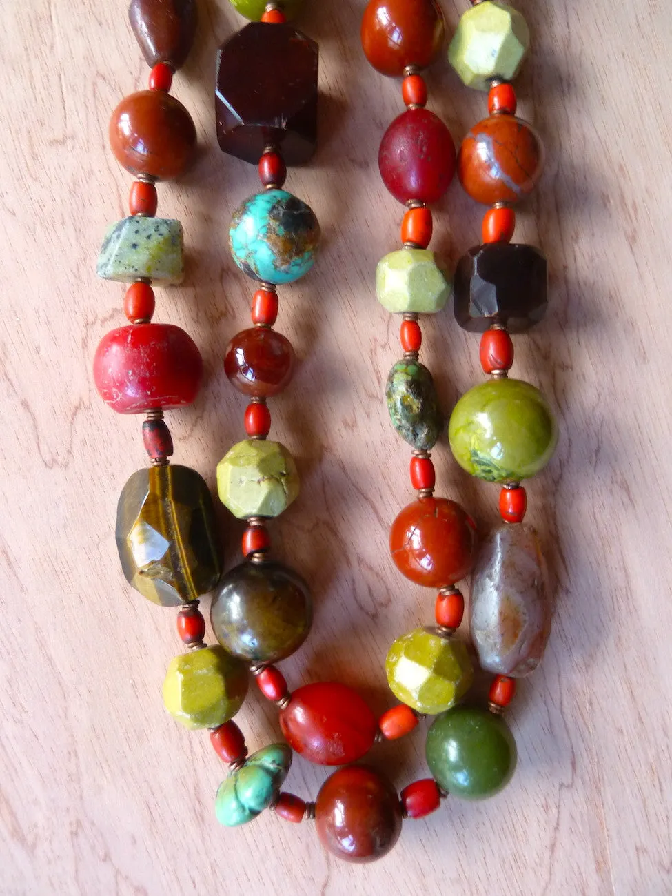 Necklace Double Length Chunky Mix