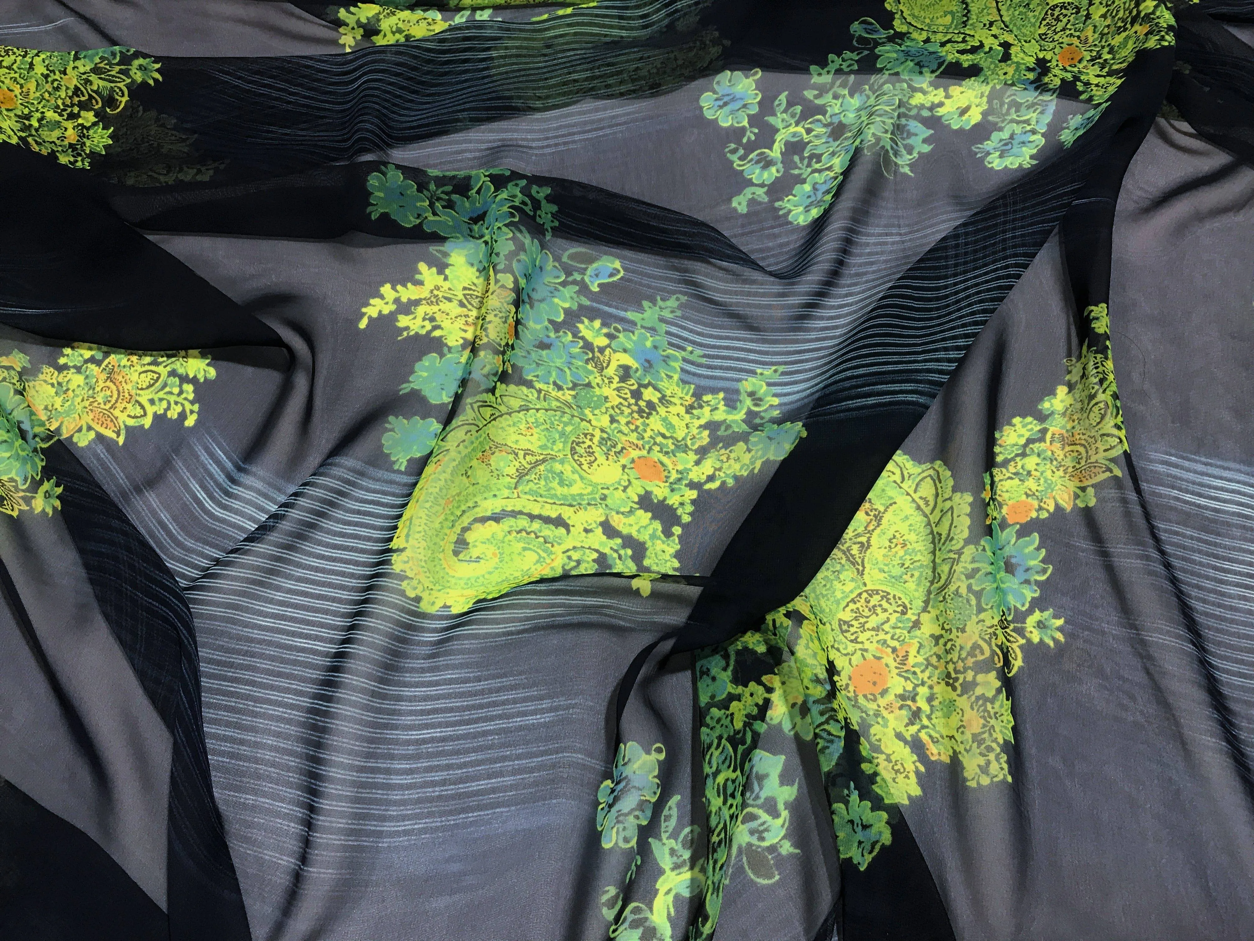 Paisley Leaf - Printed Chiffon