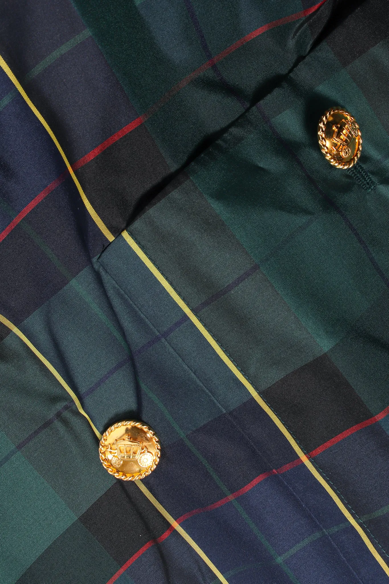 Plaid Taffeta Opera Trench Coat