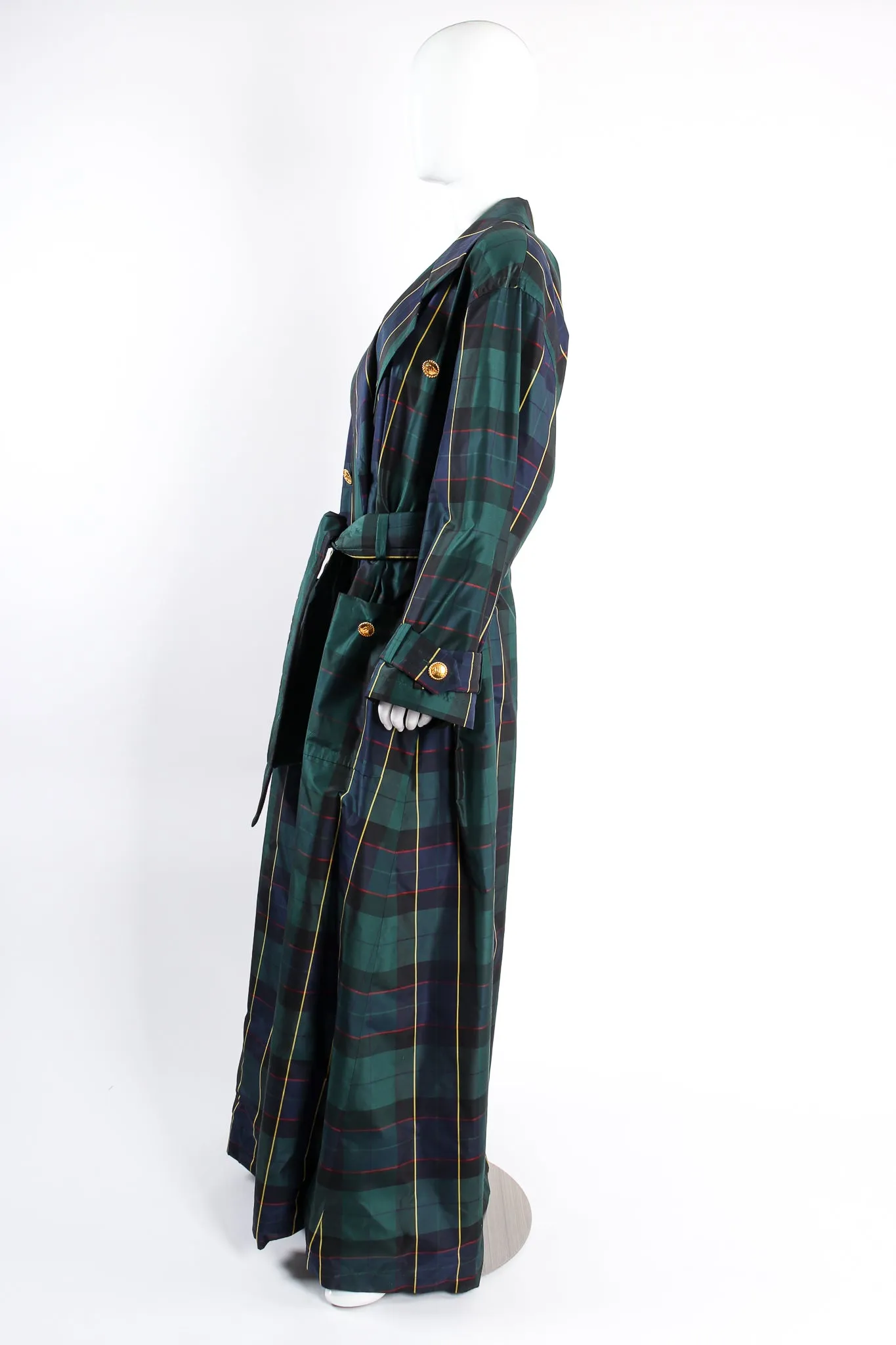 Plaid Taffeta Opera Trench Coat