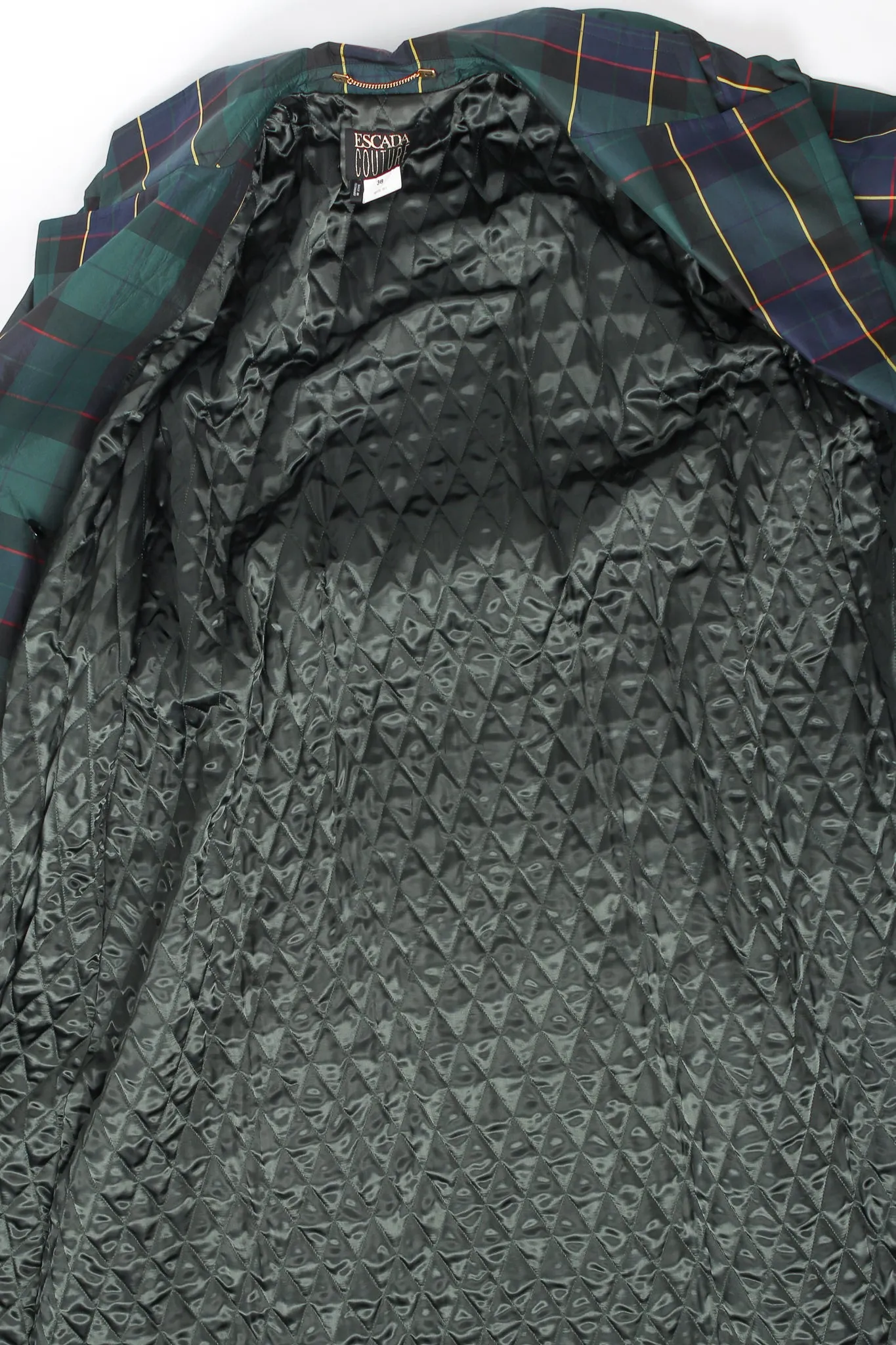 Plaid Taffeta Opera Trench Coat