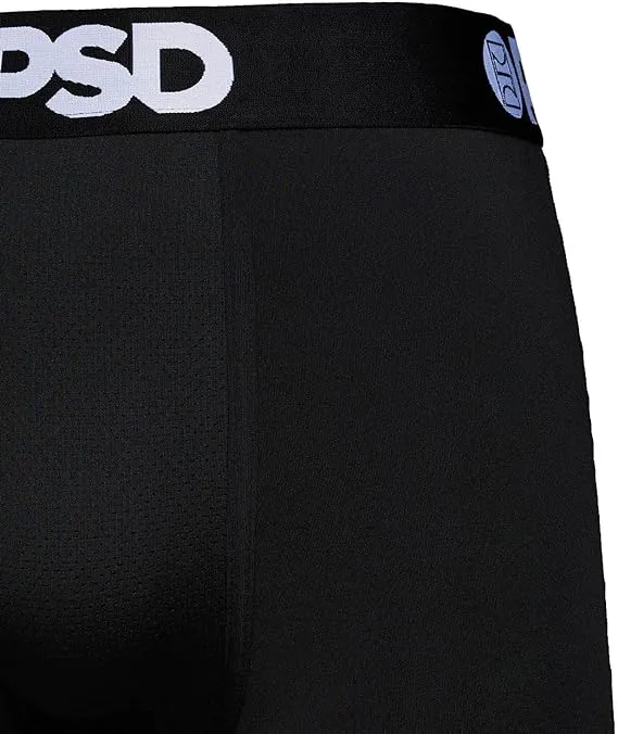 PSD Men's Solids Blk Mid Length 3-Pack Boxer Briefs