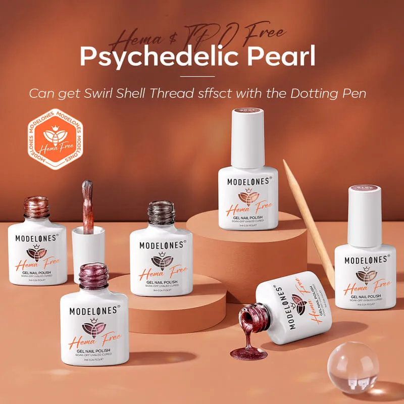 Psychedelic Pearl - Hema-Free 6 Colors Gel Nail Polish Set 7ml