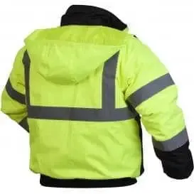 PYRAMEX - Hi-Vis Black Bottom Class 3 Bomber Jacket - Green